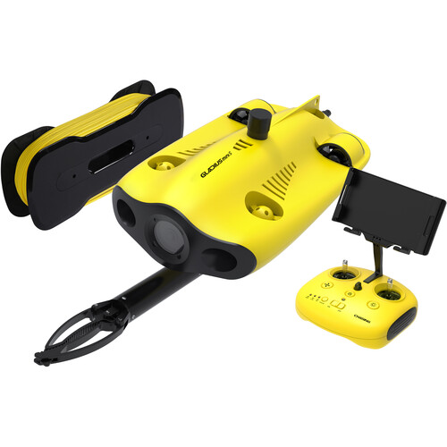 CHASING GLADIUS MINI S Underwater ROV with Backpack & Robotic Claw (Yellow, 656' Tether)